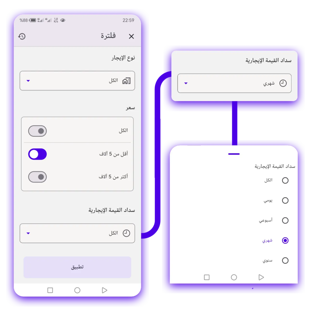 Ajbarly for-rent filter by payment system